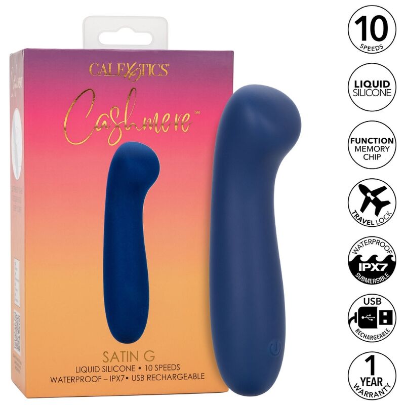 Vibrátor CALEXOTICS Cashmere Satin G modrý