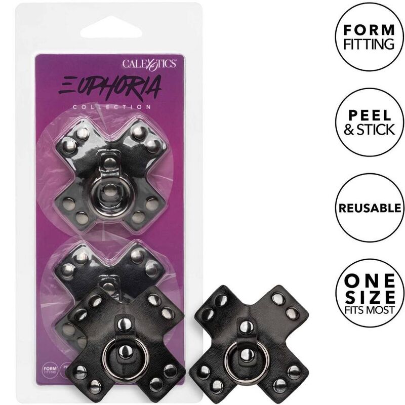 Euphoria O-Ring černé ozdoby na bradavky CalExotics