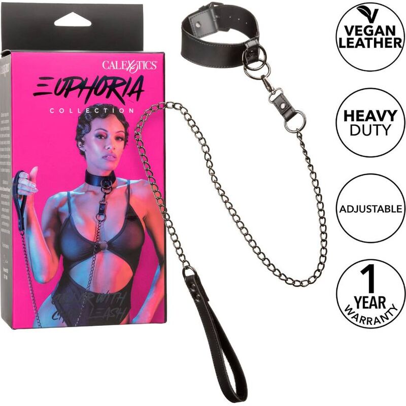 Obojek s vodítkem Euphoria Chain Leash od CALEXOTICS