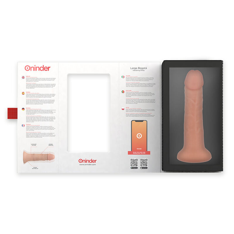 Vibrační dildo Bogotá ONINDER, 22 cm, 9 rychlostí, aplikace