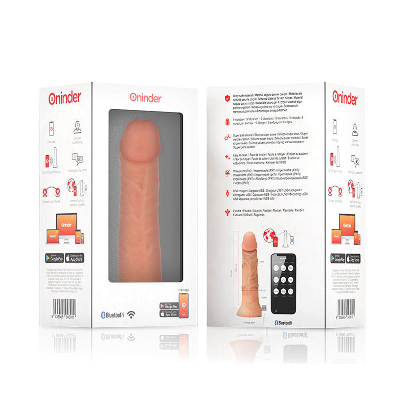 Vibrační dildo Bogotá ONINDER, 22 cm, 9 rychlostí, aplikace