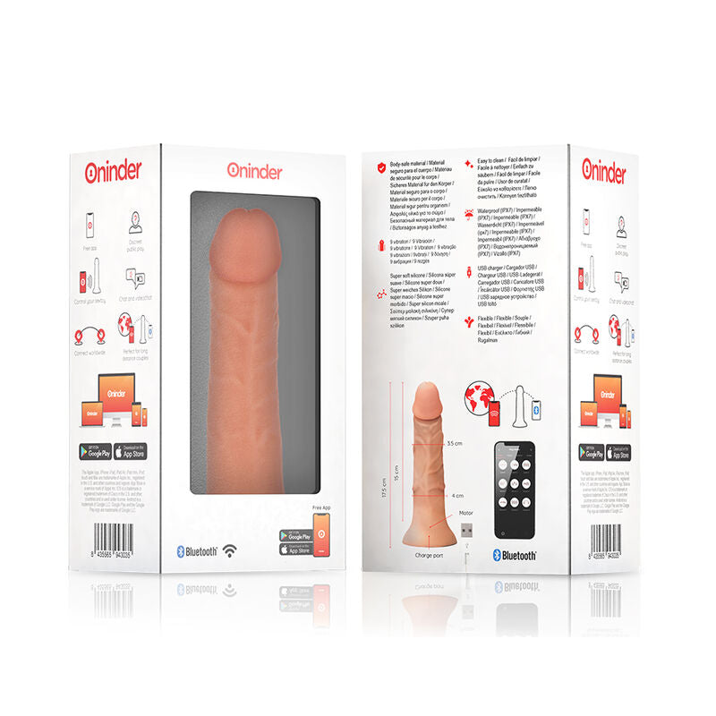 ONINDER BOGOTÁ vibrační dildo, 9 rychlostí, 17,5 cm