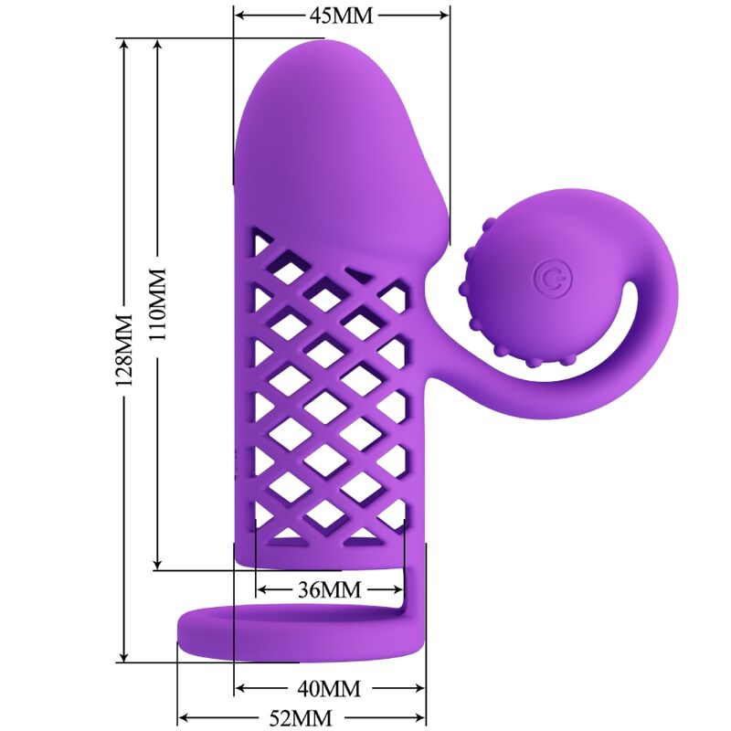 Vibrační návlek ROMANCE - HARDEN PURPLE prodlužující