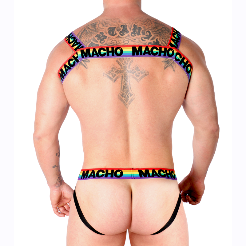 MACHO postroj s dvojitým popruhem PRIDE LIMITED