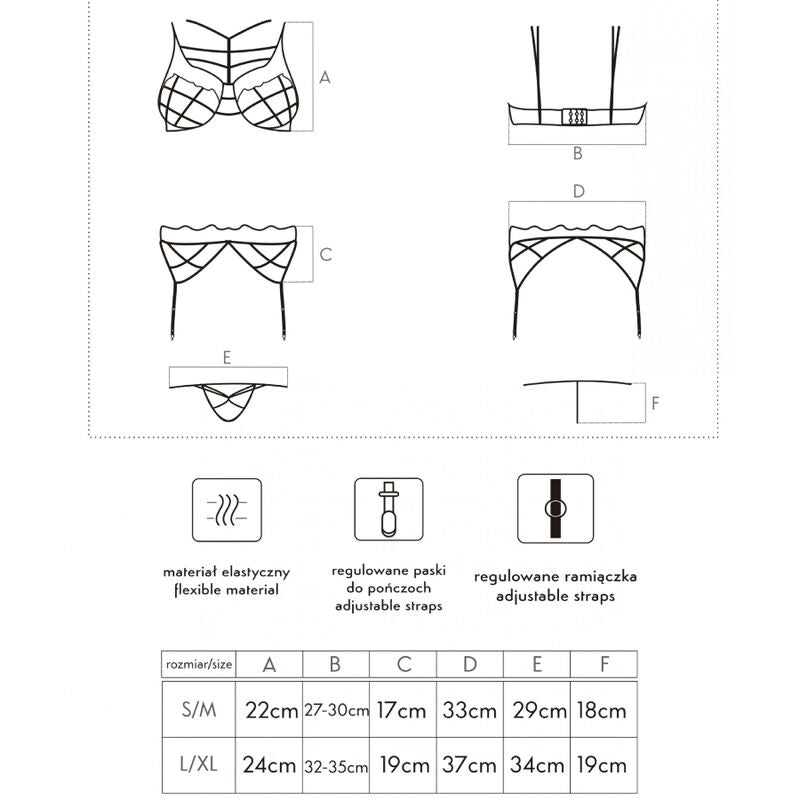 Erotická souprava Soledad LC 20217 Livco Corsetti S/M