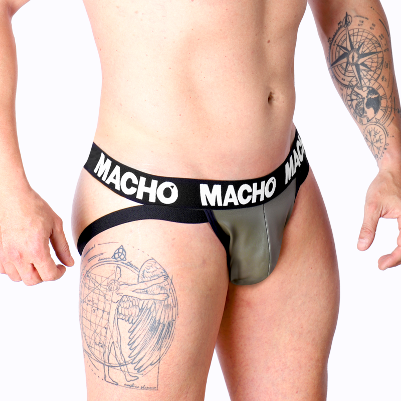 Jockstrap MACHO MX27GR imitace kůže šedohnědý S