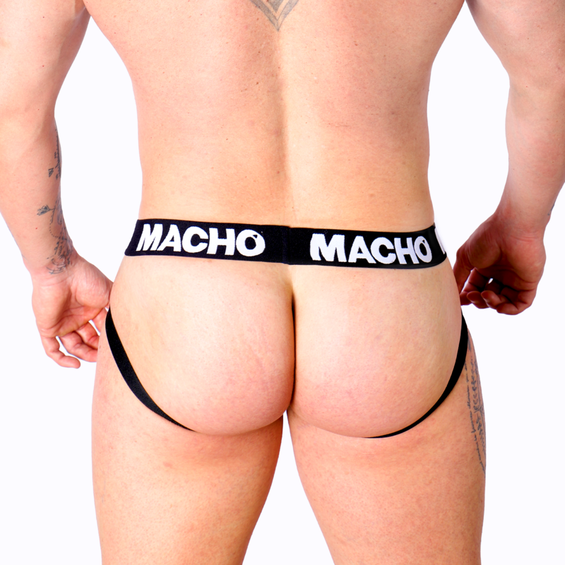 Jockstrap MACHO MX25NC černý imitace kůže vel. S