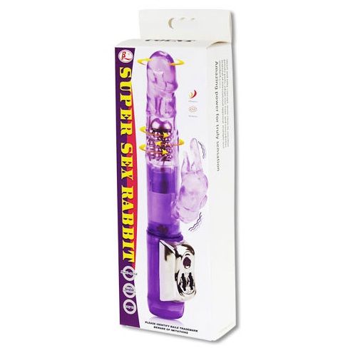 Vibrátor BAILE Super Sex Rabbit s kuličkami 23 cm