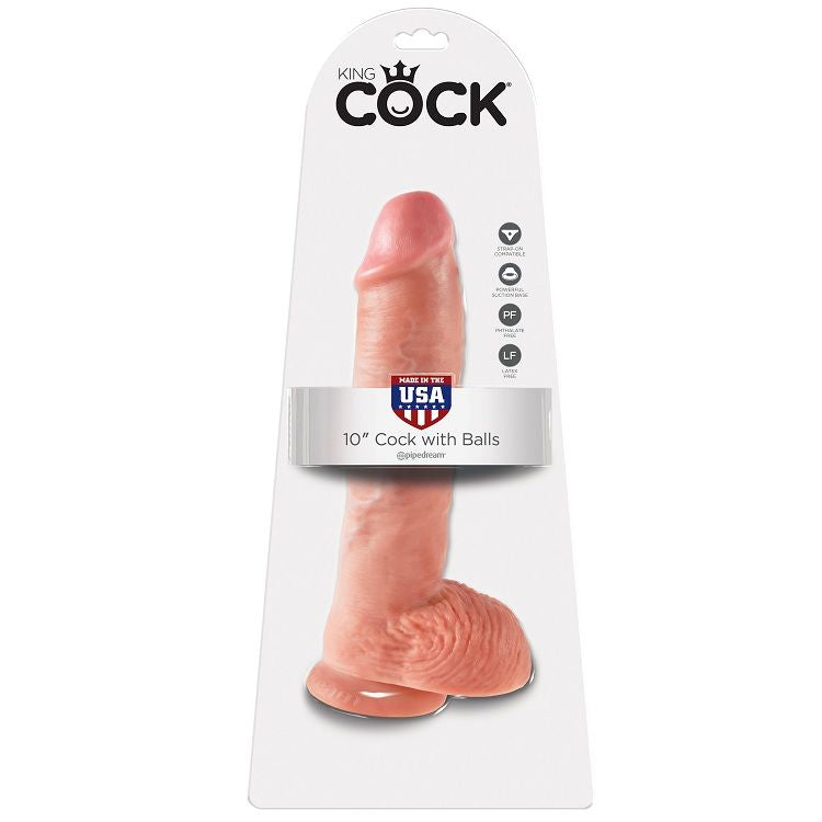 Realistické dildo King Cock 26,5 cm s varlaty