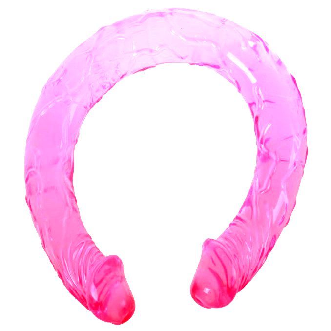 Oboustranné dildo BAILE 44,5 cm růžové gelové