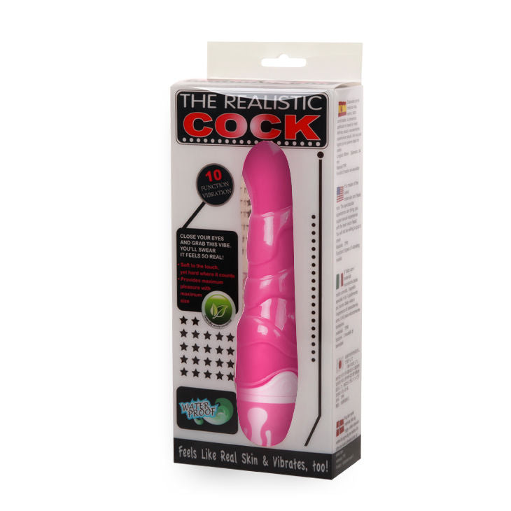 Realistický vibrátor BAILE Cock 21,8 cm růžový