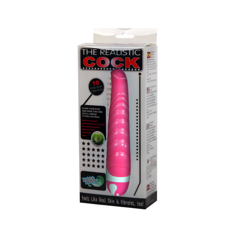 Realistický vibrátor BAILE Cock 21,8 cm fialový