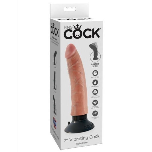 Vibrační dildo King Cock 17,78 cm realistické