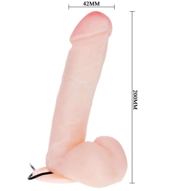 Realistické dildo BAILE s vibrací a rotací 20 cm