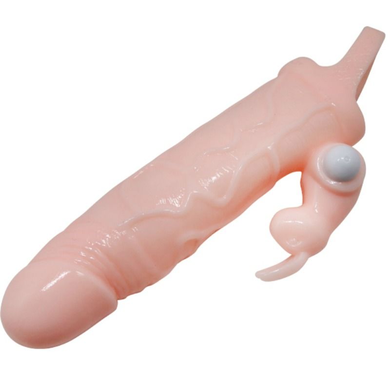 Návlek na penis BAILE Brave Man s vibrátory 16,5 cm