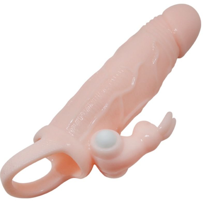 Návlek na penis BAILE Brave Man s vibrátory 16,5 cm