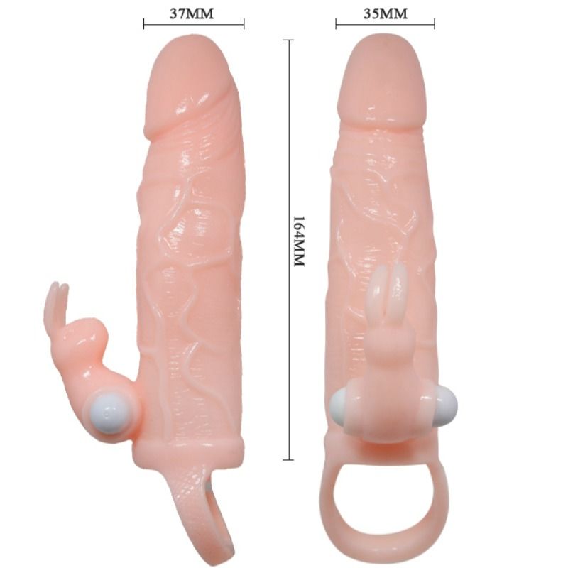 Návlek na penis BAILE Brave Man s vibrátory 16,5 cm