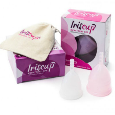 IrisCup Velký růžový menstruační kalíšek + steril. sáček