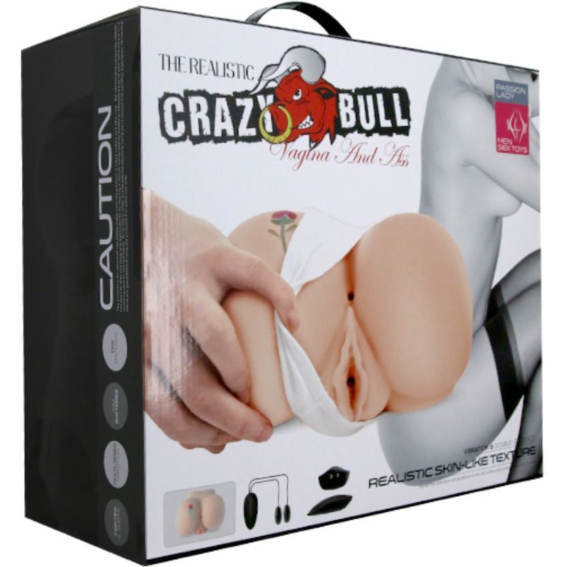 Realistický masturbátor CRAZY BULL s vibrací a tetováním