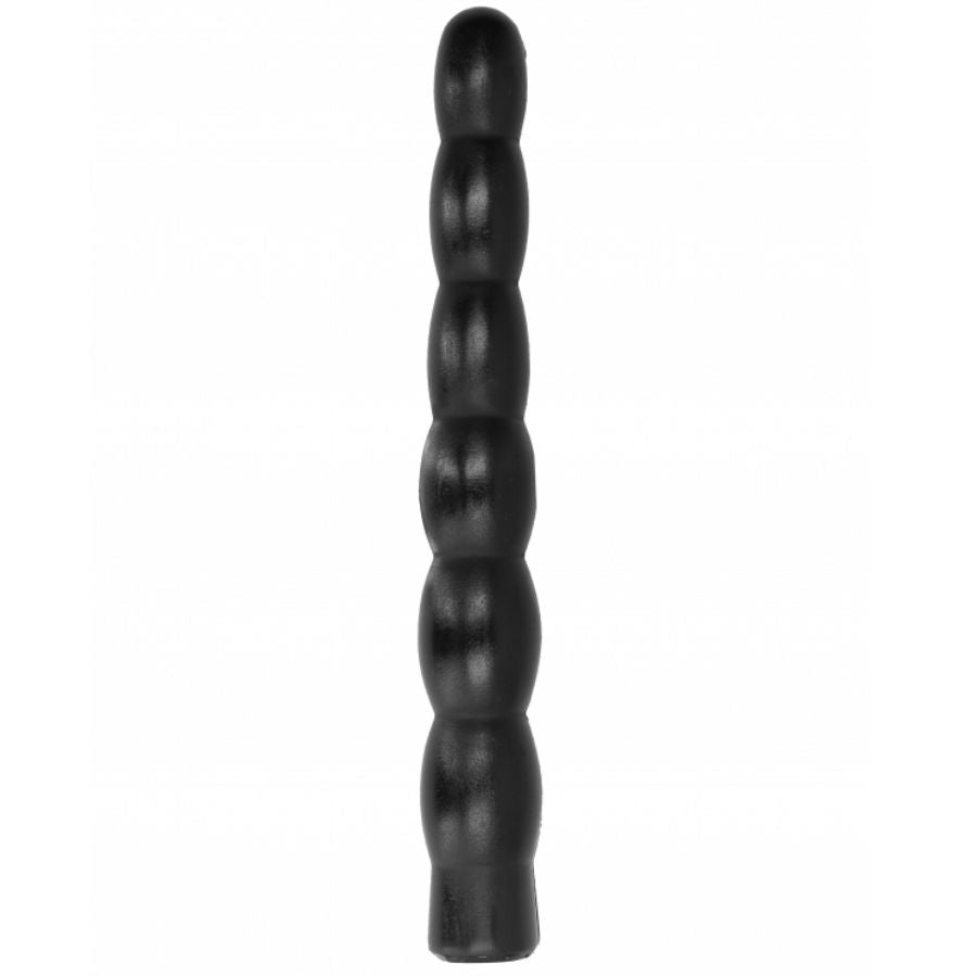 Anální dildo ALL BLACK 32 cm s vroubkovaným povrchem