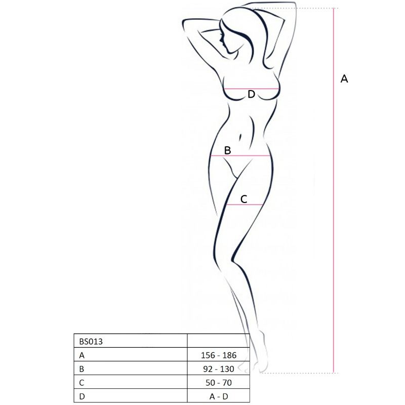 Červené síťované bodystocking Passion BS013