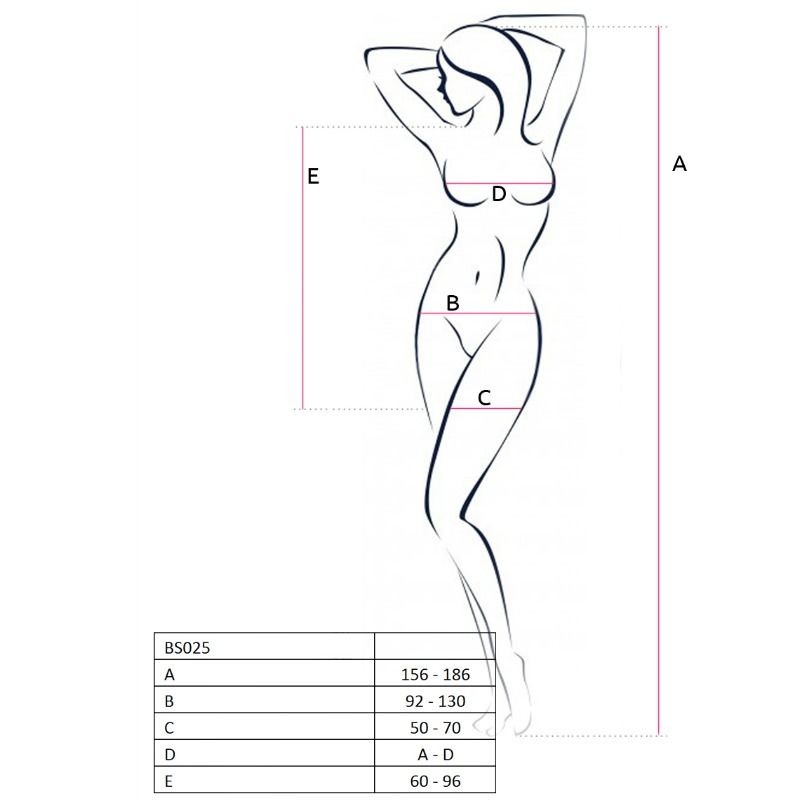 Síťované body Passion BS025 bílé s designem šatů