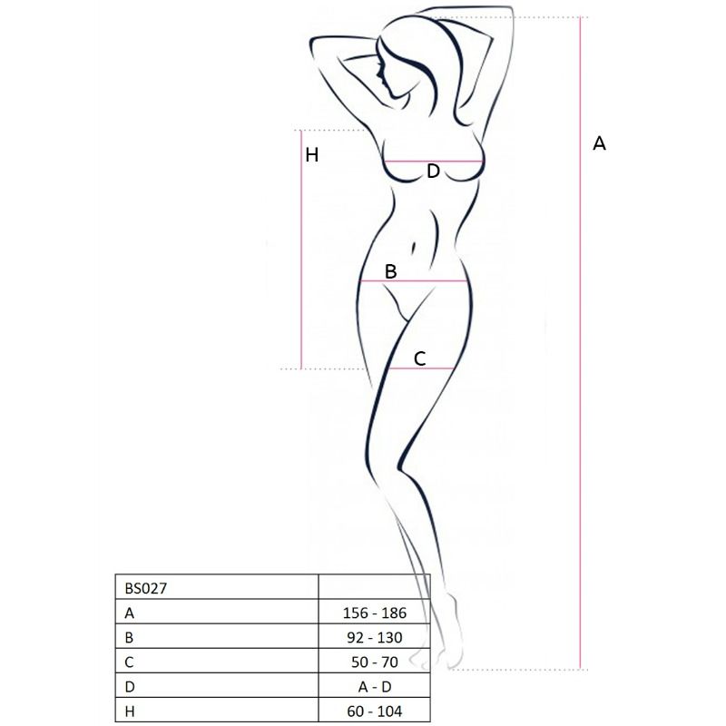 Síťovaný bodystocking Passion BS027 černý