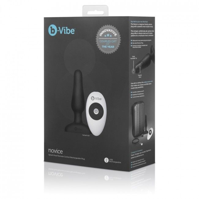 B-VIBE Novice anální vibrátor s ovladačem černý