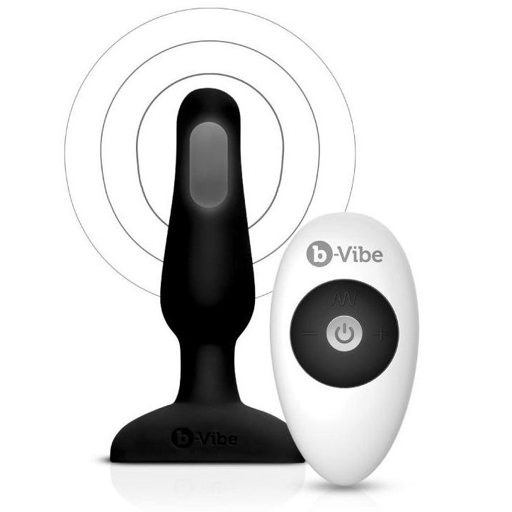 B-VIBE Novice anální vibrátor s ovladačem černý