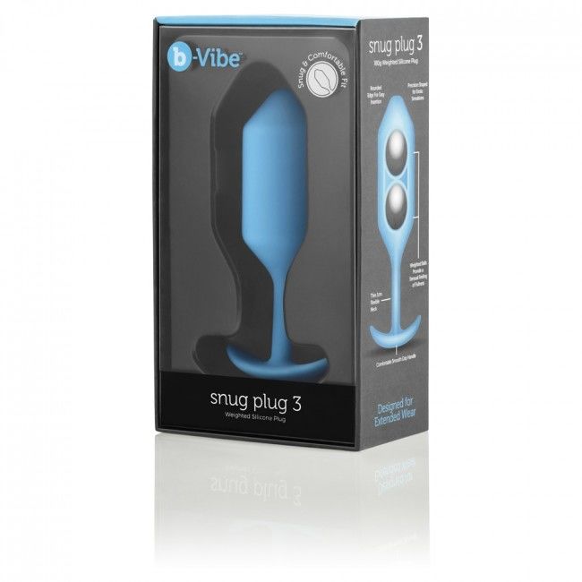 B-VIBE anální kolík SNUG PLUG 3 modrý (180g)