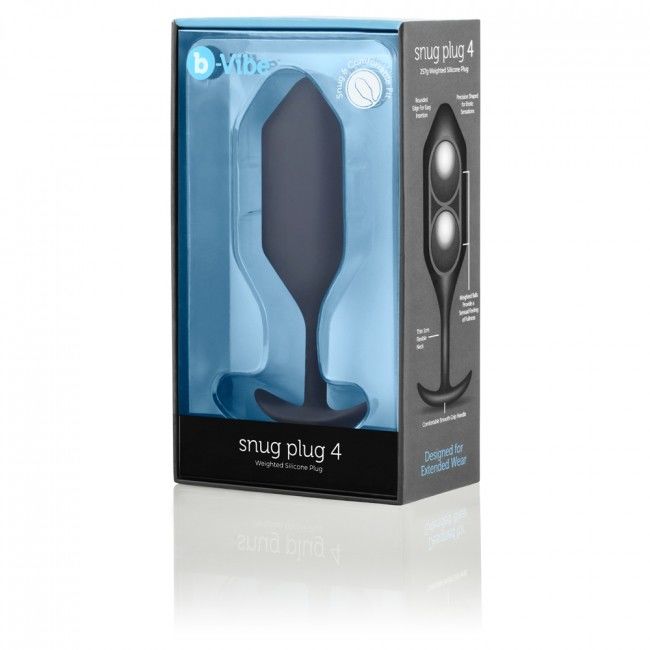 B-VIBE Snug anální kolík 4 černý (14 cm, 257 g)