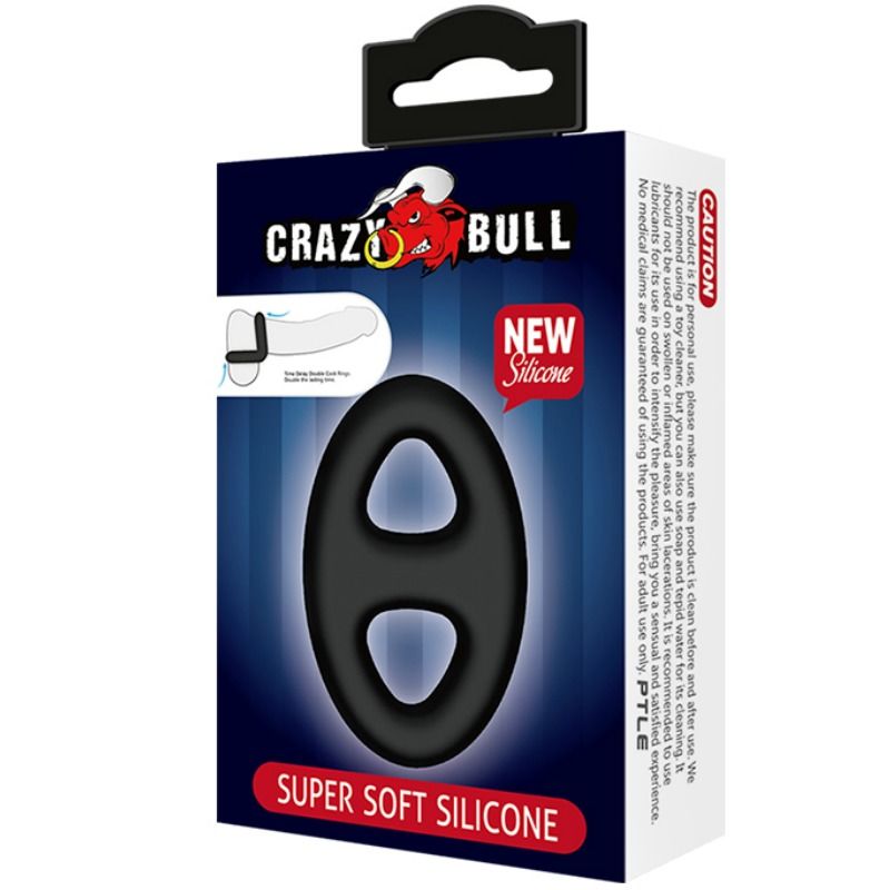 Dvojitý silikonový erekční kroužek Crazy Bull