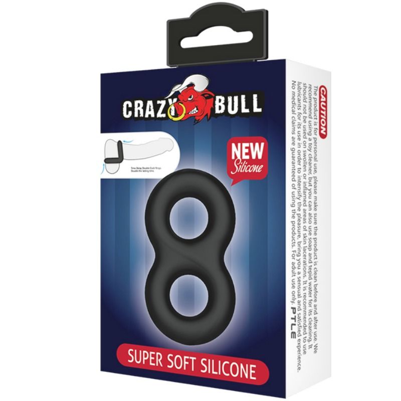 Dvojitý silikonový erekční kroužek Crazy Bull