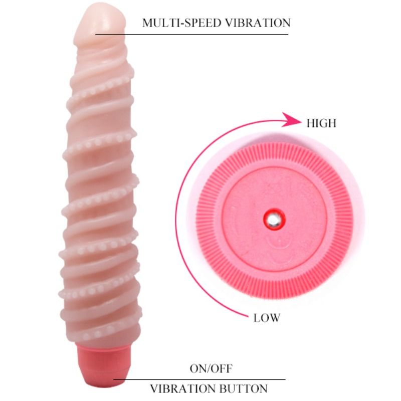 BAILE FLEXI VIBE vibrační dildo spirálové 19,5 cm