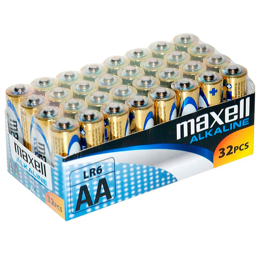 Alkalické baterie AA Maxell LR6, balení 32 ks