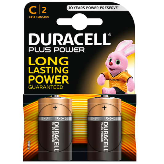 DURACELL PLUS POWER baterie C LR14, 2 ks