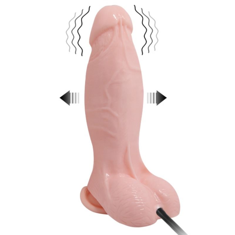 Nafukovací vibrační dildo BAILE 18,8 cm realistické