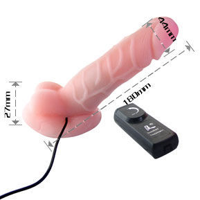 Rotační realistický penis BAILE CIBERSKING 18 cm