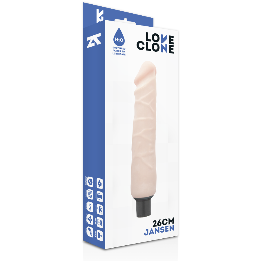 Vibrátor LOVECLONE JANSEN se samolubrikací 26 cm