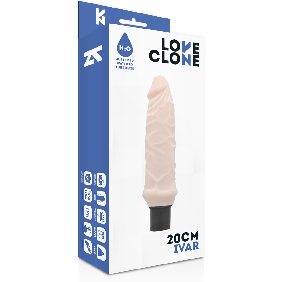 Vibrátor LOVECLONE IVAR se samolubrikací 20 cm