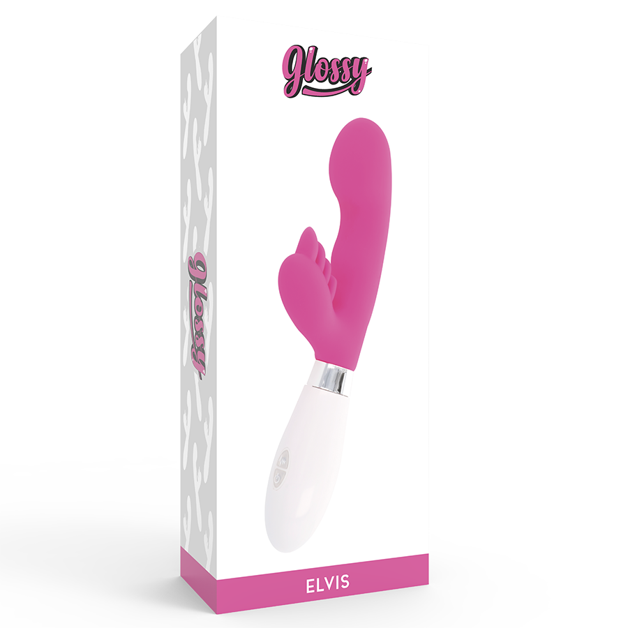 Glossy vibrační králíček Elvis Pink 10 funkcí, 12 cm