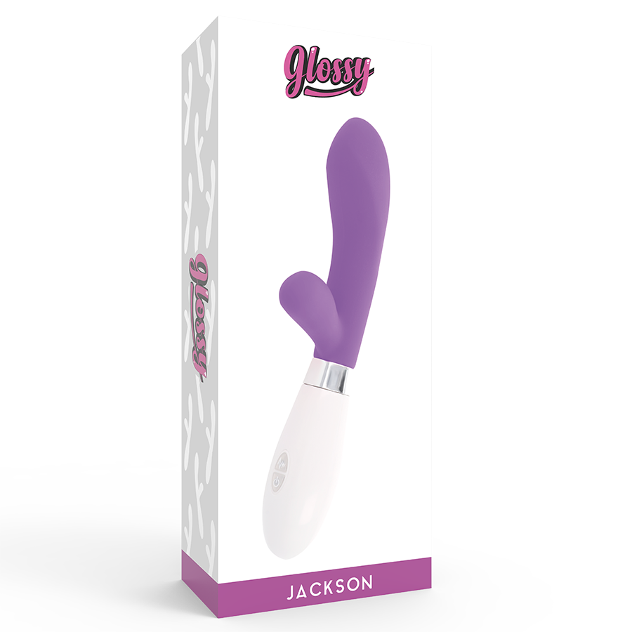 Vibrační králíček Glossy Jackson fialový (12 cm)