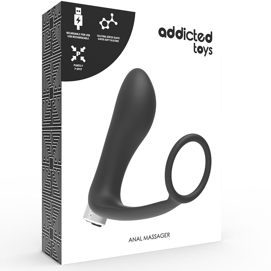 ADDICTED TOYS prostatický vibrátor nabíjecí černý