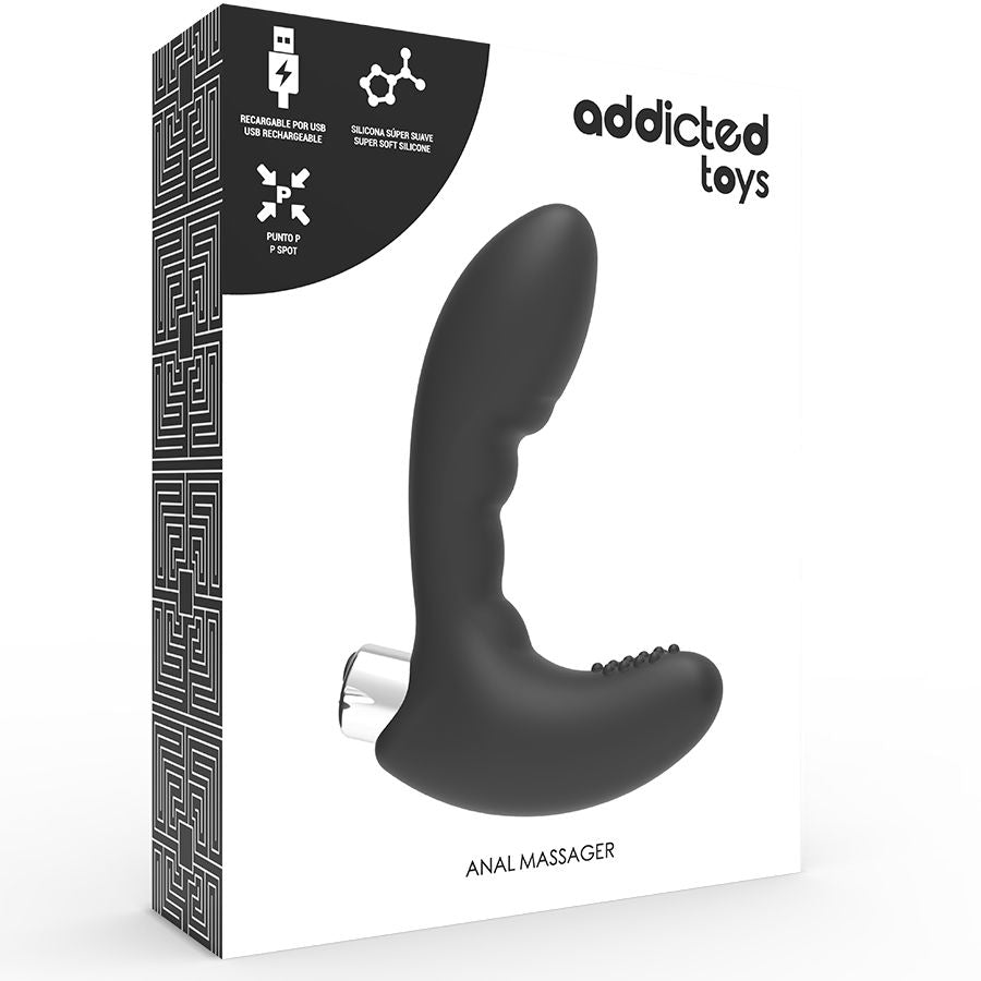 Prostatický vibrátor ADDICTED TOYS dobíjecí USB černý