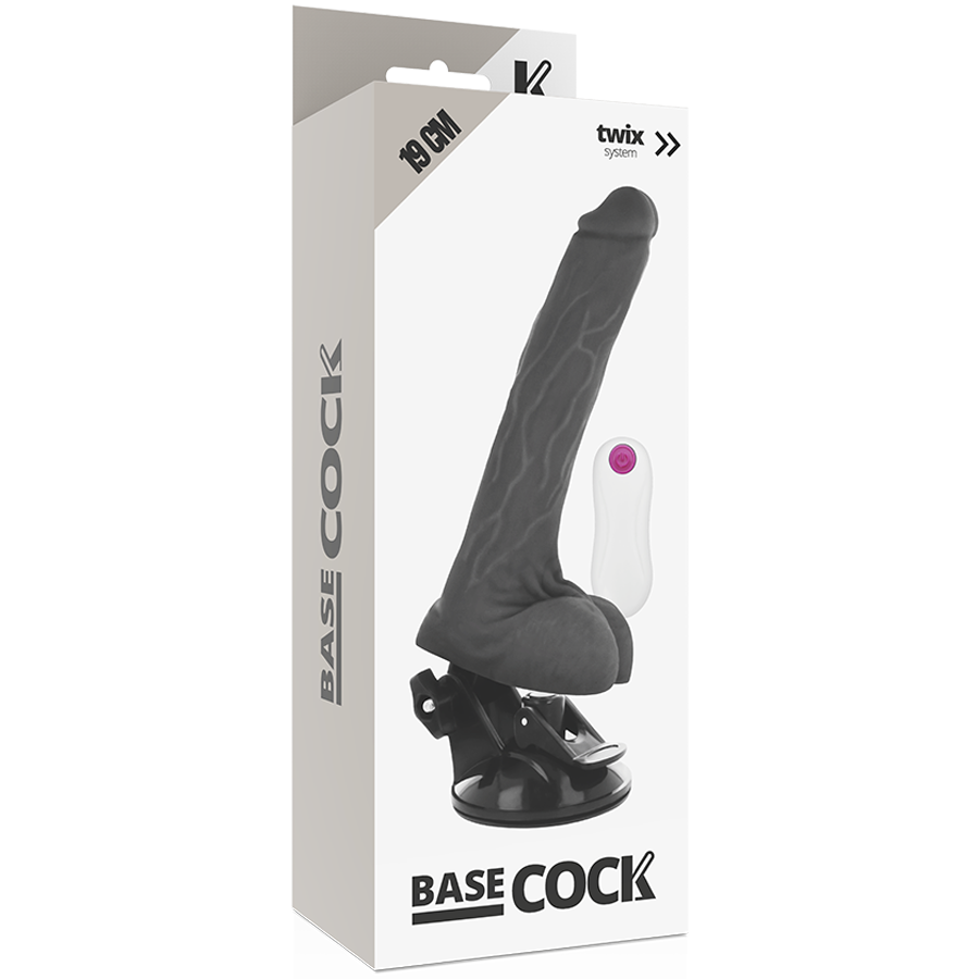 Realistický vibrátor BASECOCK 19 cm s dálkovým ovládáním