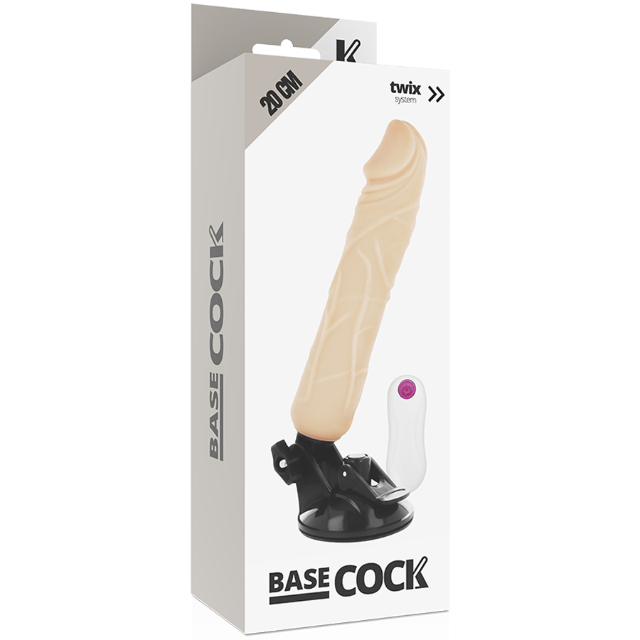 Realistický vibrátor BASECOCK s ovladačem (20 cm)