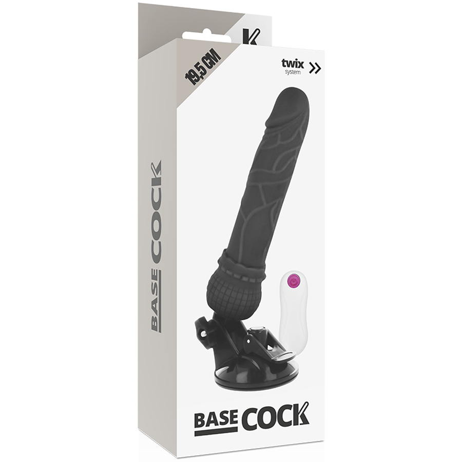 Realistický vibrátor BASECOCK s dálkovým ovládáním 19,5 cm