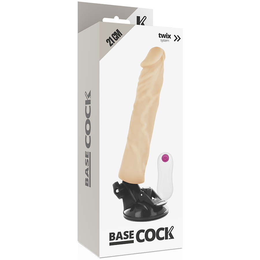 Realistický vibrátor BASECOCK s dálkovým ovládáním 21 cm