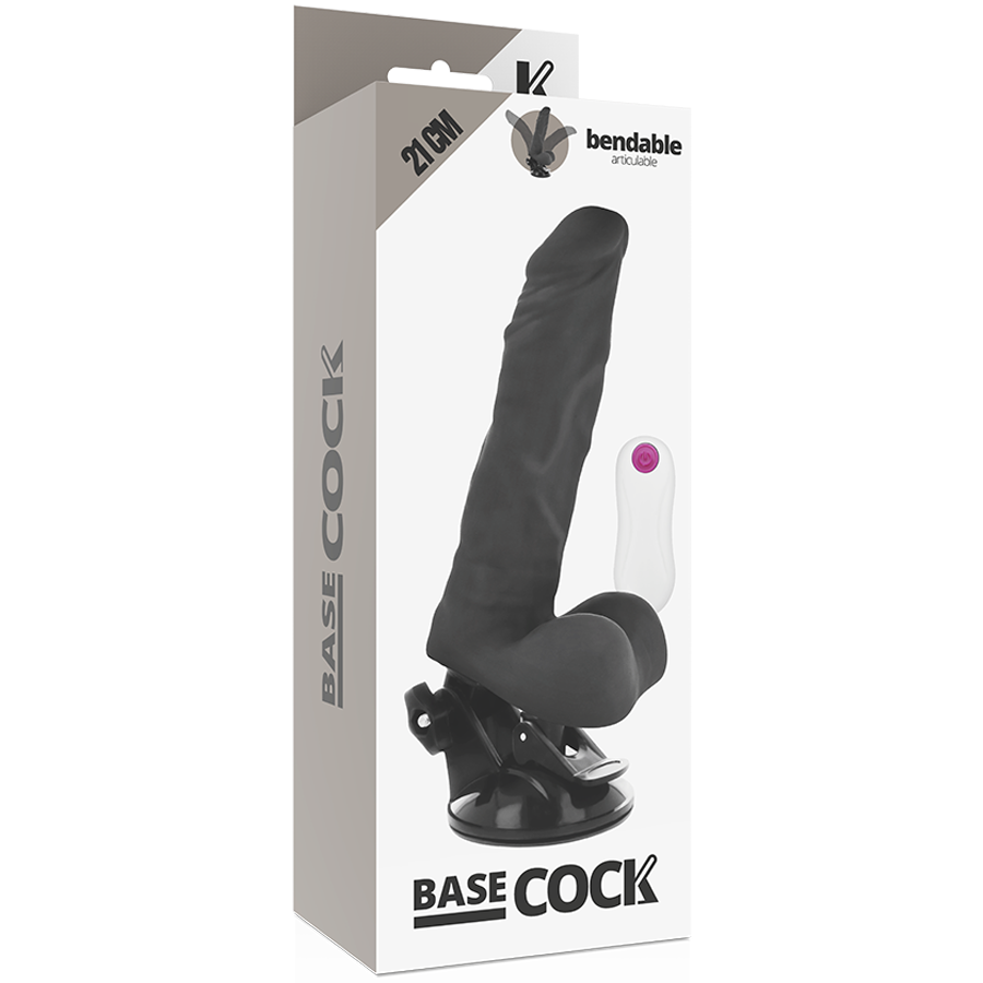 BASECOCK realistické ohebné dildo s ovladačem 21 cm