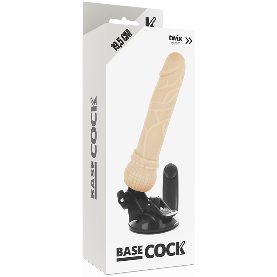 Realistický vibrátor BASECOCK s dálkovým ovládáním 19,5 cm